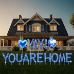 Novabright 16 Pcs Welcome Yard Sign LED Yay You Are Home Outdoor Home Decoration with Stake Welcoming Garden for Baby Shower Homecoming Return Housewarming Travel Family Reunion Military(Blue) by Unknown