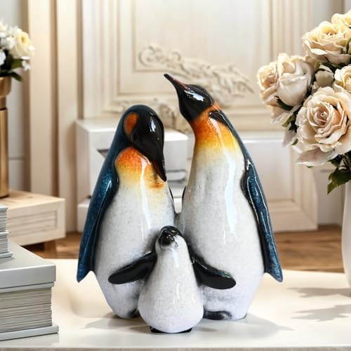 Cute Penguin Family Figurines Penguin Desk Decor Home Decor Living Room - Image 3