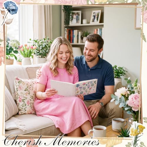 Ctosree Wildflower Baby Shower Guest Book with Pen,Colorful C,8.3 * 6 Inch - Image 5