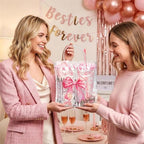 12 Sets Pink Bow Party Favors Includes 24 Oz Tumblers with Lids and Straws Pens Keychains Clear Gift Bags Coquette Aesthetic Gifts Set for Guests Bridal Baby Shower Birthday Party Supplies - Image 7