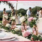 Mason Jar Glass Vases 6 Pack, Pink Flower Vase for Centerpieces - Image 6