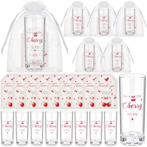 Sliner 50 Sets Baby Shower The Cherry Shot Glass Gift Bulk for Guests by Sliner