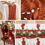 16 Pack Terracotta Cheesecloth Table Runner 20 x 120 inch Gauze Table Runners 10 FT Long,Semi Sheer Cheese Cloth Fabric Table Runner Bulk for Wedding,Party,Baby Shower,Bridal Shower Decoration - Image 4