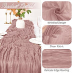30 Pack Dusty Pink Cheesecloth Table Runner 17 x 108 inch Cheese Cloth Table Runners 9ft Pink Table Runner Rustic Romantic Sheer Gauze Runner for Wedding Party Baby Shower Table Decoration - Image 3