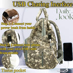 Diaper Bag Backpack for Dad and Mom with USB Charging Port Stroller Straps and Insulated Pocket,army military Travel Nappy Backpack for Daddy/Mommy (Camo) - Image 3