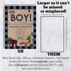 Amanda Creation Custom Baby Shower Invites Blue Lumberjack Baby Shower Invitations 20 5x7 Custom Personalized Invites With Envelopes - Image 7