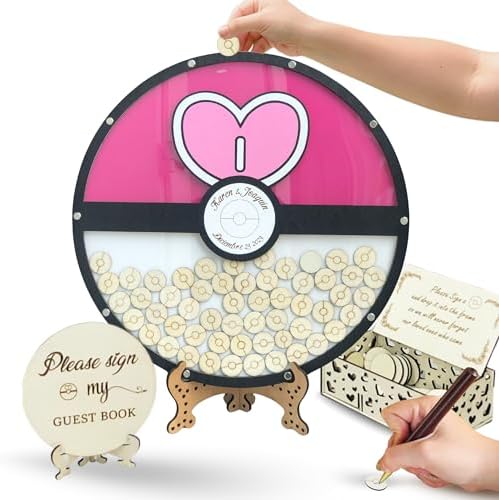 Personalized Wooden Love Ball Rustic Wedding Guest Book Alternative by GIFTSH0PBYHELEN
