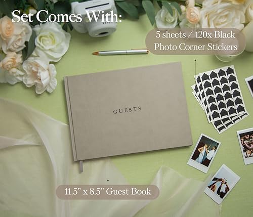 Large Photo Guest Book (Taupe) - Up To 240 Photo Slot | Fits Instant Photos - Image 2