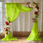 Pack of 2 Wedding Arch Drape Panel Fabric 30" x 100ft - Parrot Green by MDS