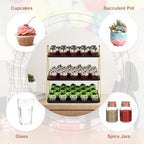 VyGrow Cupcake Stand, 3-Tier Dessert Stand for 55 Cupcakes, Wood & Metal Tower Display Premium Holder Dessert Tree Tower for Christmas Birthday Weddings Party Decor, 16.26" L x 11.81" W x 15.76" H - Image 5