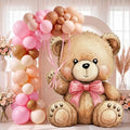 Mifoci 121 Pcs Pink We Can Bearly Wait Baby Shower Decoration 35x30'' Large Bear Cardboard Cutout Standup with 120 Balloon Teddy Bear Baby Shower Decor for Gender Reveal Birthday Party Photo Backdrop by Mifoci