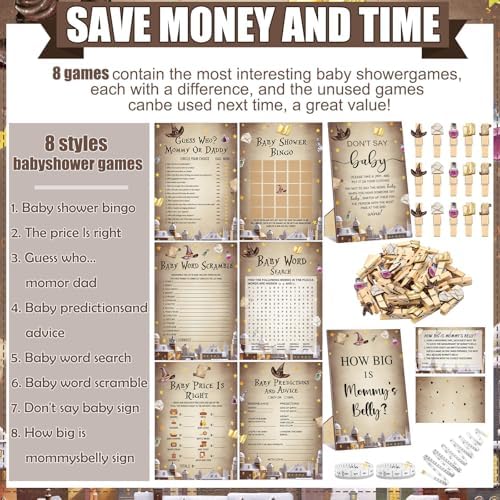 Funnymoom 426 Pcs Magical Wizard Baby Shower Games Set, 8 Games - Image 4