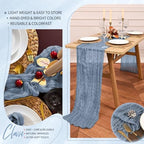 30 Pack Cheesecloth Table Runner 10FT Dusty Blue Table Runner Boho Gauze Cheese Cloth Table Runners Long Rustic Sheer Table Decorations for Wedding Party Baby Bridal Shower Birthday Holiday Home - Image 5
