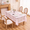 Pink Lace Tablecloth Vintage Table Cloth (Pink,55”x70”,Rectangular) by Raedan