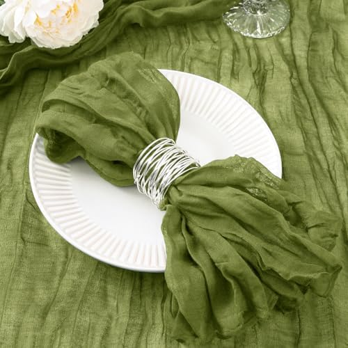 DeZerlor Olive Green Washable Cheesecloth Napkins Set of 50 for Party by DeZerlor