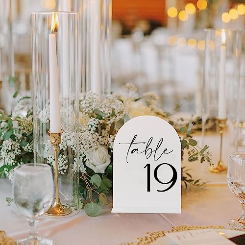 White Arch Acrylic Table Numbers with Stands 1-30, 5x7" White Arched Acrylic Sign and Bases, Arch Table Numbers for Centerpiece Wedding Reception - Image 6