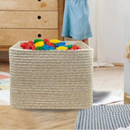 COMFY-HOMI 3PACK Cotton Rope Square Basket with Handles for Shelves| Storage|Baby Basket for GIF|Shoe Basket for Organizing|New13.5" x 11" x 9.5" for Living Room - Image 5