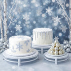 White 3Pcs Nesting Metal Cake Plate Stand Set 8" 10" 12" Dessert - Image 5