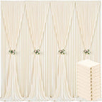 10 Panels Champagne Backdrop Curtain for Baby Shower Wrinkle Free 50ft x 10ft Backdrop Drapes Panels for Parties Wedding Bridal Shower Birthday Photo Photography Fabric Background Decoration by Suppromo