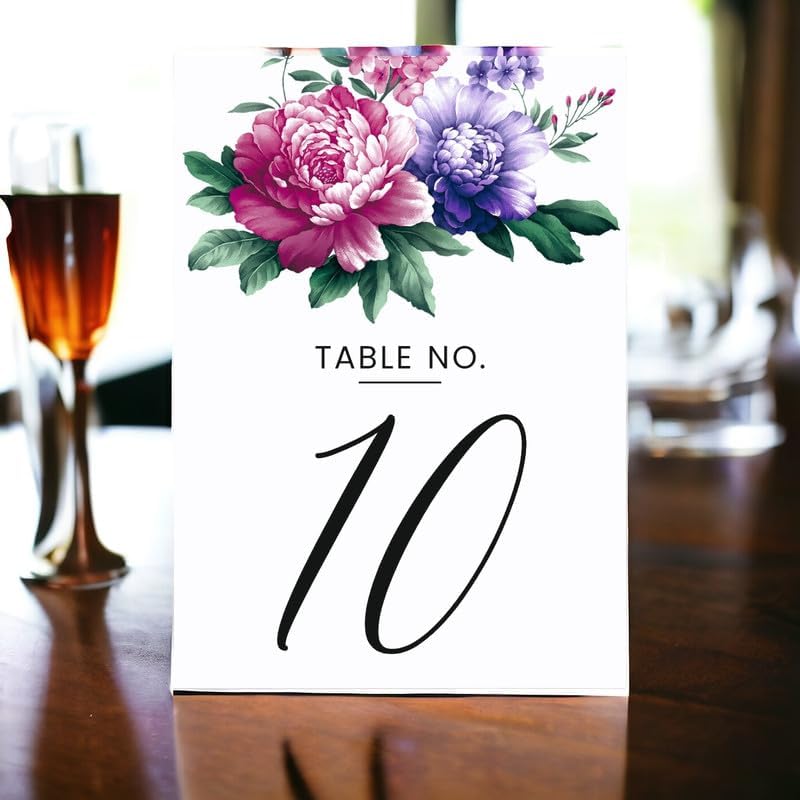 Flower Design Table Number Cards Double Sided Party Table Numbers for Reception Baby Shower Anniversary Birthday Bridal Party 4x6 100 Pcs - Image 2