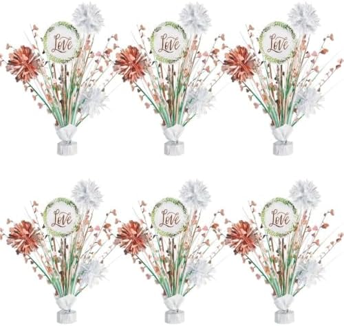 Exquisite Love Rose Gold Spray Centerpieces 6 Pack, 18 Inch Decor by Exquisite