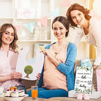 Qunclay 37 Pcs Baby Shower Design Bibs Game with DIY Bib Marker, Leaf - Image 6