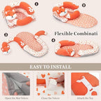 4 in 1 Tummy Time Mat with Educational Cards, Play Mat & Sitting Support for Newborn 0-12 Months, Infant Baby Sit Me Up Floor Seat, Sensory Skills Gifts, Fox - Image 5