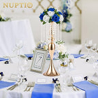 NUPTIO Flower Balls for Wedding Centerpieces - 6 Pcs 9.5 inch Diameter Fake Flower Ball Arrangement Bouquet Party Centerpieces for Tables - Royal Blue Rose Bouquet Centerpiece Flowers for Table - Image 2