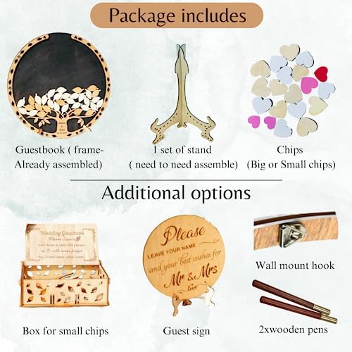 Wedding Guest Book Alternative, Rustic Family Tree Signature Frame Sign in - Image 6