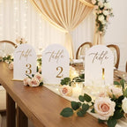 Wedding Table Numbers 1-15 with Holders,5x7 inch Arch Acrylic Table Numbers Signs with Gold Foil Embossed for Wedding Reception, Anniversary, Birthday,Party and Events Decor - Image 4