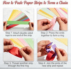 Macaron Pastel Paper Chain & Mirror Star Garland Kit with Double-Sided Tape, Pre-Cut 10 Colors Strips. Ideal for Birthday, Baby Shower, Wedding & Party Decor. (800, 1 x 8.27 Inches) - Image 3