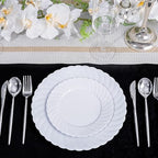 U-QE 60 Count White Plastic Plates - 10.25inch Plastic Disposable Plates - Image 6