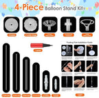 Aneco 4 Set Balloon Stand Kit with Base Pole Water Bag for Floor, 63 Inch Balloon Tower Backdrop Decoration Sesame Street Party Baby Shower Gender Reveal Birthday Wedding Decorations, Only White Stand - Image 3