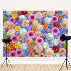 12x10ft Colorful Floral Photography Backdrop Flowers Background Vibrant Multicolor Blossoms for Party Wedding Photo Booth Studio Props Events Banner - Image 4
