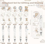60 Sets Baby Shower Gifts Pens in Bulk for Guests Blue Bear Party Favors Retractable Ballpoint Pen with Bookmarks Black Ink Gender Reveal Souvenirs Prizes Gifts Supplies - Image 2