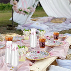 100 Pcs Pink Bow Plastic Cups, 12 oz Cute Bow Drinking Cups Pink Bow Clear Disposable Plastic Cups for Bridal Shower Wedding Birthday Party Supplies - Image 5