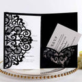 50PCS 3D Lace Flower Laser Cut Wedding Invitation Cards with Envelope Blank Inner Sheet Hollow Out Flower Shape Invitations for Wedding Quinceanera Birthday Shower Engagement Party 11 by Ykybhx
