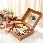 8x8x2 Auto-Popup Cookie Boxes with Window, Brown, 60 Pack - Image 3