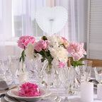 Blulu 60 Pack Wedding Heart Folding Hand Fans Decor Bulk, White - Image 6