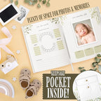 Baby Memory Book and Pregnancy Journal, Baby Book Keepsake with Clean-Touch Ink Pad for Newborn Hand and Footprints, Simple and Elegant Design, A Great Gift for Baby Showers and New Moms (Classic) - Image 4