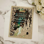 20PCS Castle Pocket Invitations, Quinceanera Invitations with Envelopes, Princess Invitation, Laser Cut quince invites (glitter light gold) - Image 6