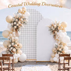 Tegeme 2 Set Gingham Arch Backdrop Cover 7.2ft 6.6ft Arch Cover, Gray - Image 4