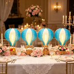 Palmhill 8 Sets 11.8" Hot Air Balloon Decorations Lanterns With Led Light - Image 7