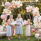 Metal Arch Backdrop Stand Set of 2, Gold Wedding Arch Frame 7.2FT+6FT, Heavy Duty Round Balloon Arch Stand with Threaded Connection for Wedding Ceremony, Baby Shower, Birthday Party Decorations - Image 3