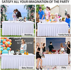 Besutolife 4ft White Tablecloth Rectangle Spandex Tablecloths for Wedding Birthday Parties Banquets Tables - Image 6