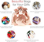 50 Pack Rose Gold Satin Bags 6" x 9" Drawstring Gift Pouches for Jewelry, Wedding Favors, Party Favors, Candy, and Small Gifts - Image 2