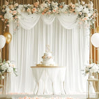 30x10ft Ivory Backdrop Curtain for Wedding Parties Wrinkle Free Fabric Ivory Drapes Backdrop Decoration for Baby Shower Birthday Photography Decoration 6 Panels, 5ft x 10ft - Image 4