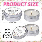MTLEE 50 Pcs Wildflower Wedding Candles Gift Favors for Guests 1 Oz - Image 6
