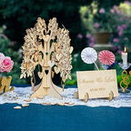Personalized Wedding Guest Book Alternative, Custom Rustic Guest Registry with Engraved Name & Date, 100pcs Wooden Hearts to Write, Tree Guest Books with Stand, Gift for Newlyweds, Wedding Ceremony - Image 4