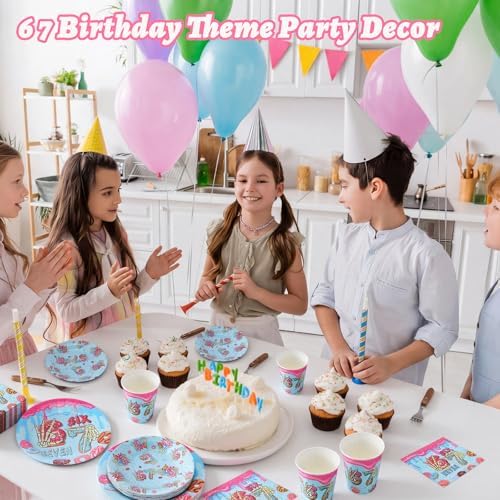 Suclain 150 Pcs 6 7 Birthday Doughnut Party Tablewear - Image 6